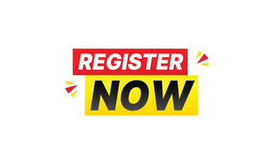 Register now button banner vector design