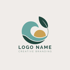 Beach with waves logo