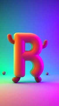 colorful 3d numbers, letter "R", 3d letters, letter, alphabet, alphabet letters, art letter, art, illustration, illustrative letter
