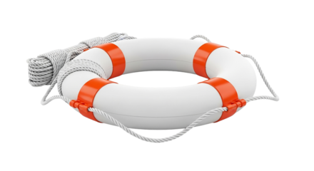 Lifebuoy isolated on transparent background, a vital piece of safety equipment