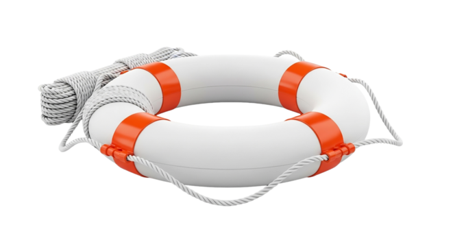 Lifebuoy isolated on transparent background, a vital piece of safety equipment