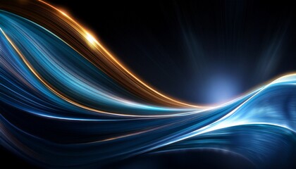Fototapeta premium Dark Abstract Background With A Glowing Abstract Waves