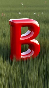 red plastic letter "B", 3d letters, letter, alphabet, alphabet letters, art letter, art, illustration, illustrative letter