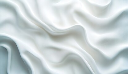 Obraz premium White background, white silk fabric with wavy lines, top view, close-up, high-resolution photography, super-realistic skin texture, super-detailed rendering