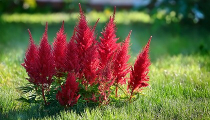 Czerwona Astilbe Tawu Ka W Ogrodzie