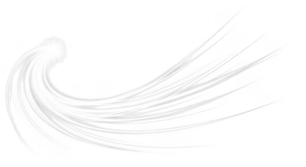 Swirling light trails isolated on transparent background create motion