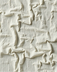 Rough crumpled plaster texture in white