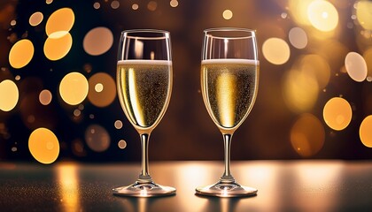 Champagne Glasses Are For A Card The Second Glass Is A Little Bit Blurred