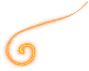 Orange Pixelated Shape With Golden Swirl And White Space isolated on a transparent background