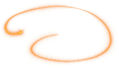 Orange Pixelated Shape With Golden Swirl And White Space isolated on a transparent background