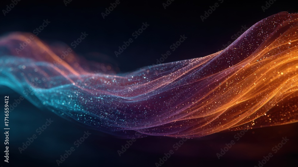 Poster colorful swirls of light in a dark space create an enchanting visual experience for the viewer's ima