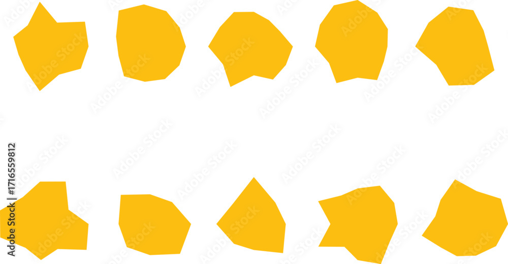Poster gold colored irregular shapes in rows | simple vector graphics for website backgrounds, pattern desi