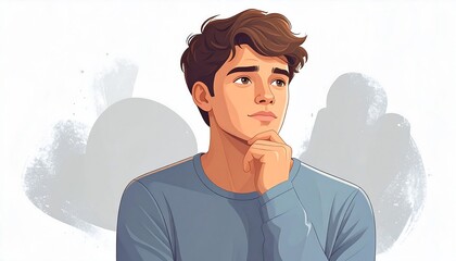 Portrait of a thoughtful young man