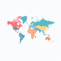 Obraz premium Flat Global Countries Infographic Design