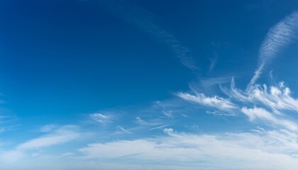 Azure Sky With Fleeting Clouds A Clear Blue Sky With A Few Wispy Clouds Soft Lighting High Resolution