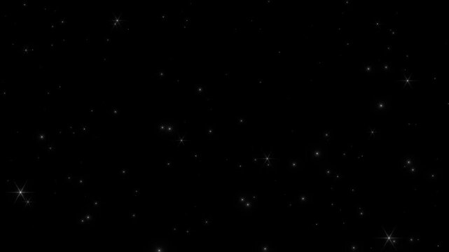 Night starry skies with twinkling stars motion background , Looping seamless space backdrop with blinking star in the night sky. 3D 4K loop animation	
