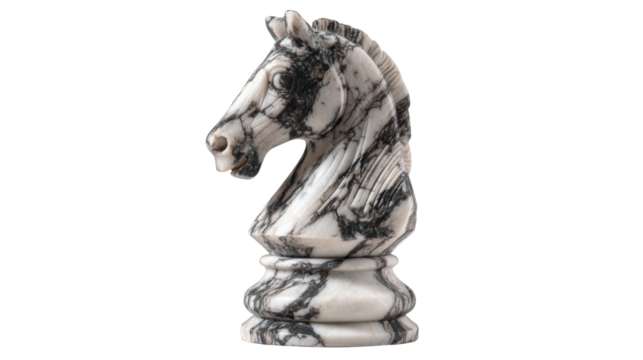 Horse chess piece on white background
