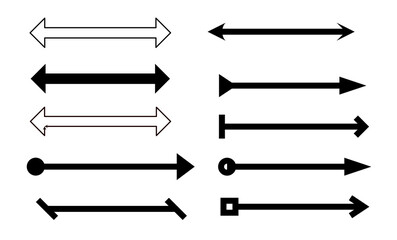 A diverse collection of black and white arrow symbols, a complete graphic design set