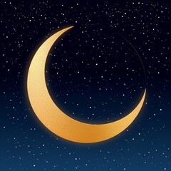 Fototapeta premium Crescent moon illuminates starry night sky nighttime landscape digital art celestial beauty aesthetic viewpoint