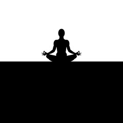 silhouette of yoga