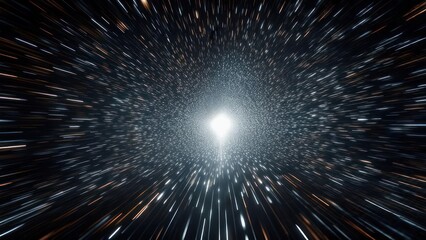 Fototapeta premium Experience the rush of hyperspace travel through a vibrant cosmic tunnel filled with light streaks