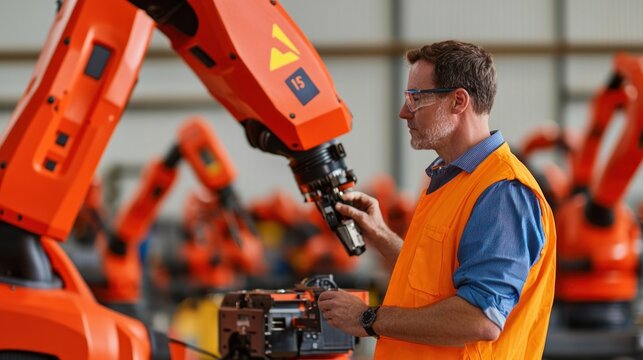 Robotic assembly in manufacturing facility automation industry technical insights industrial environment close-up perspective