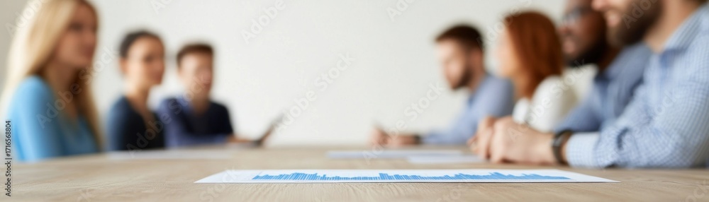 Poster team meeting discussion office space image collaborative environment close-up view work dynamics