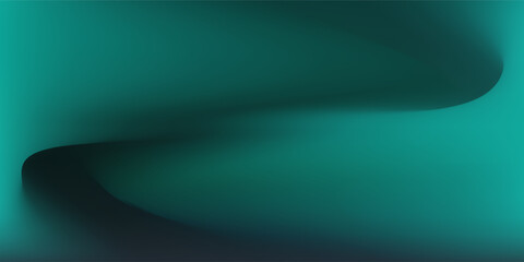Modern teal green background gradient with blur effect and a curved line with black gradient.eps10