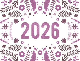 Vintage Floral 2026 Typography | Classic Bloom Illustration Design