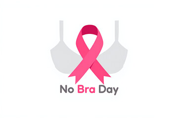 No Bra Day Breast Cancer Awareness Poster