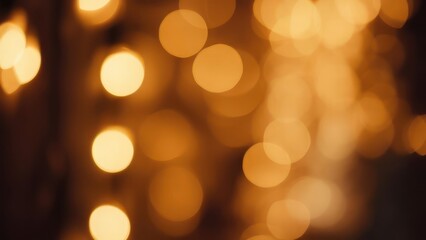 Warm golden bokeh lights create a magical, festive, and inviting atmosphere for celebrations and cozy moments.