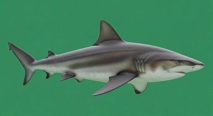 Naklejka premium Shark Illustration on Green Screen