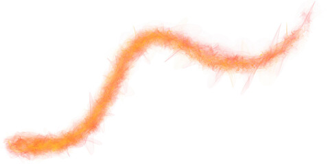 Wavy Orange Fire Streak With Jagged Edges flame isolated on a transparent background
