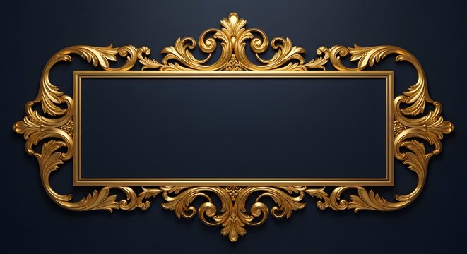 Vintage decorative, ornate gold frame - Powered by Adobe