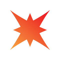 Fototapeta premium Star shape icon. Flash sparks starburst graphic element. Twinkle sticker., gradient star