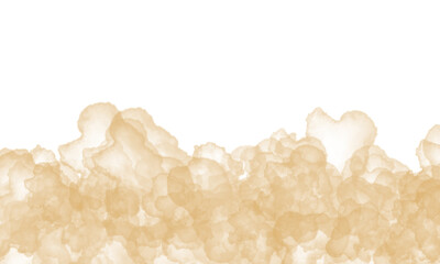 Golden smoke PNG overlay, abstract soft fog cloud texture isolated on transparent background
