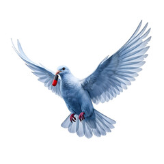 Fototapeta premium Symbolic peace — dove with capsule, isolated on transparent background, png