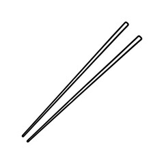 Chopsticks Outline Line Art Vector Illustration