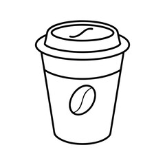 Coffee Cup Outline Line Art Vector Design