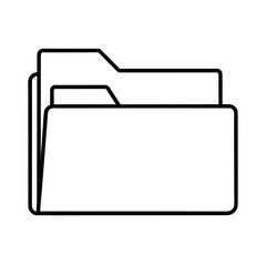 File Folder Outline Line Art Vector Drawing