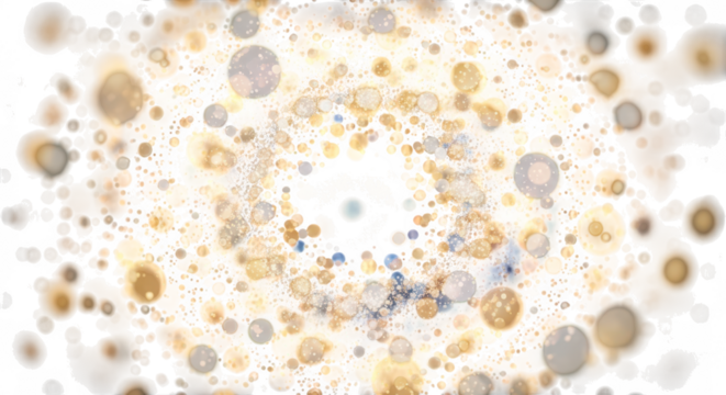 Abstract swirling vortex of luminous bokeh lights creating a cosmic nebula effect