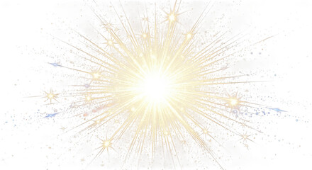 Brightly exploding sparkler creates a radiant starburst of light against a dark background