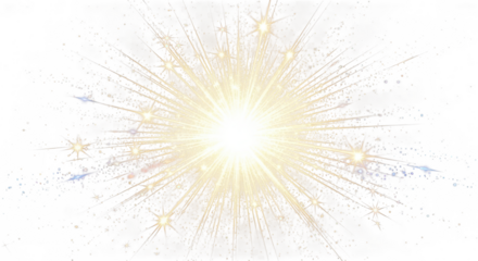 Brightly exploding sparkler creates a radiant starburst of light against a dark background