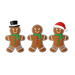 Gingerbread Couple with Santa Hats and Scarves – Cozy Christmas Cookies