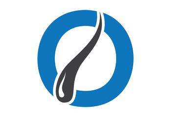 Intel latter O with hair treatment logo design concept