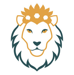 Majestic lion head with intricate floral embellishments