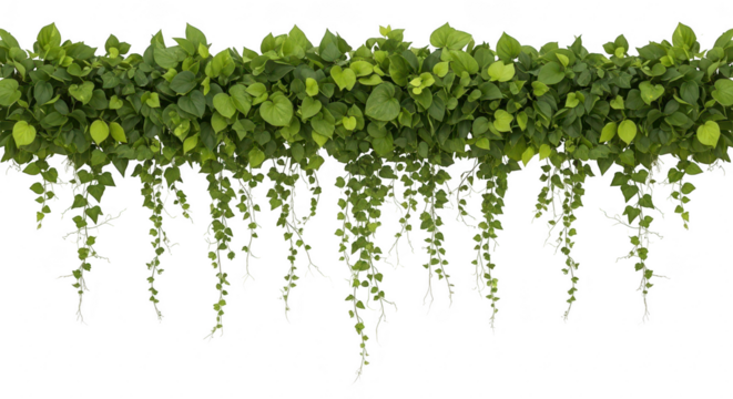 Lush green cascading foliage reflected on a dark surface creating a symmetrical natural pattern