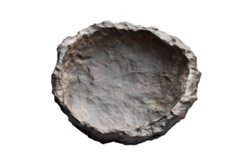 Artistic rendering of a realistic rock formation with rugged edges and deep indentation for backgrounds.