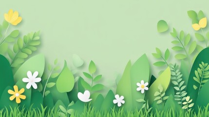 Springtime floral border design