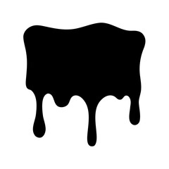 Silhouette of black liquid drip isolated on a white background, shape vector